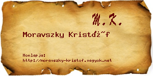 Moravszky Kristóf névjegykártya